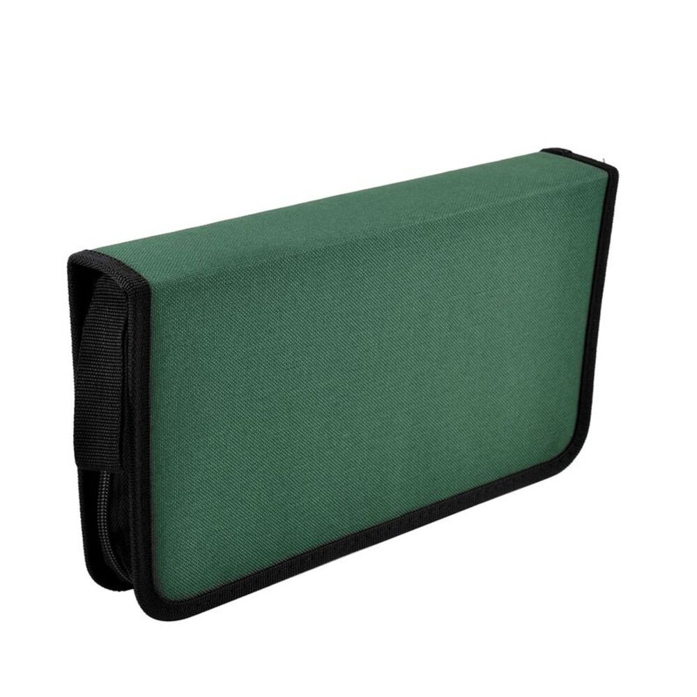 Home Zipper Closure Nylon Portable Disc CD DVD Organizer Holder Green